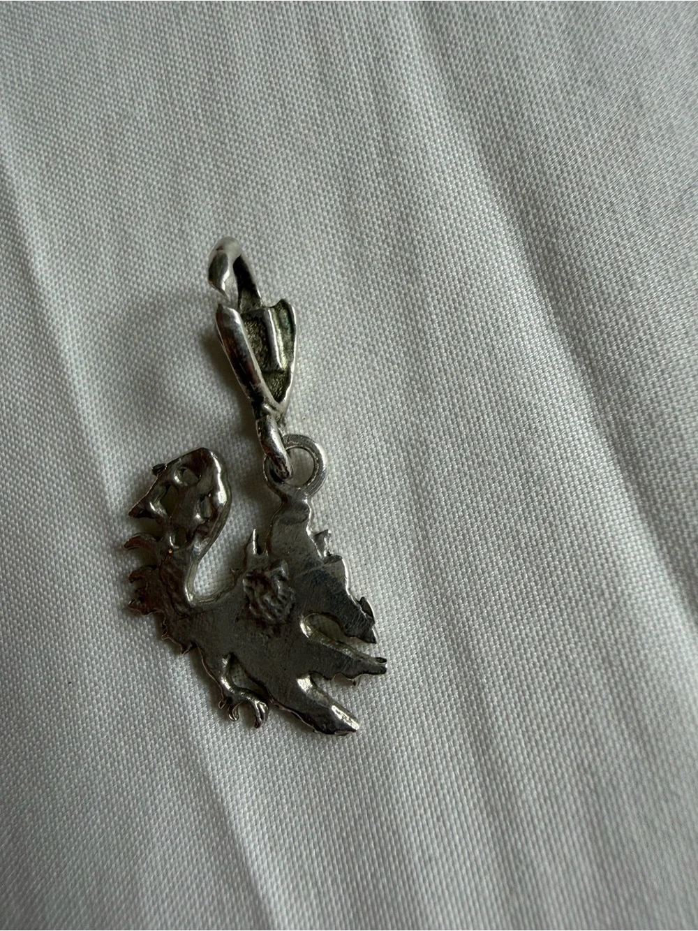 Sterling Silver Dragon Charm Pendant in Silver gamecocks